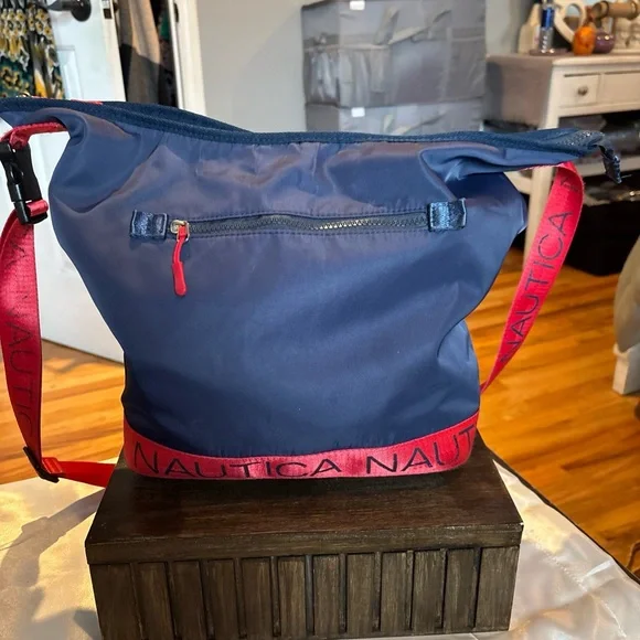 Nautica Navy and Red Crossbody Bag - Picture 5 of 11